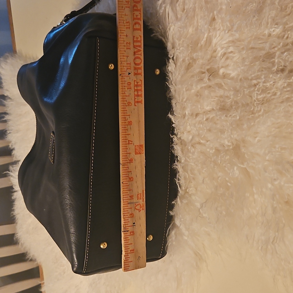 Dooney & Bourke Navy Barlow Bag  Florentine Leather - LARGE ZIPPERED - Picture 11 of 12